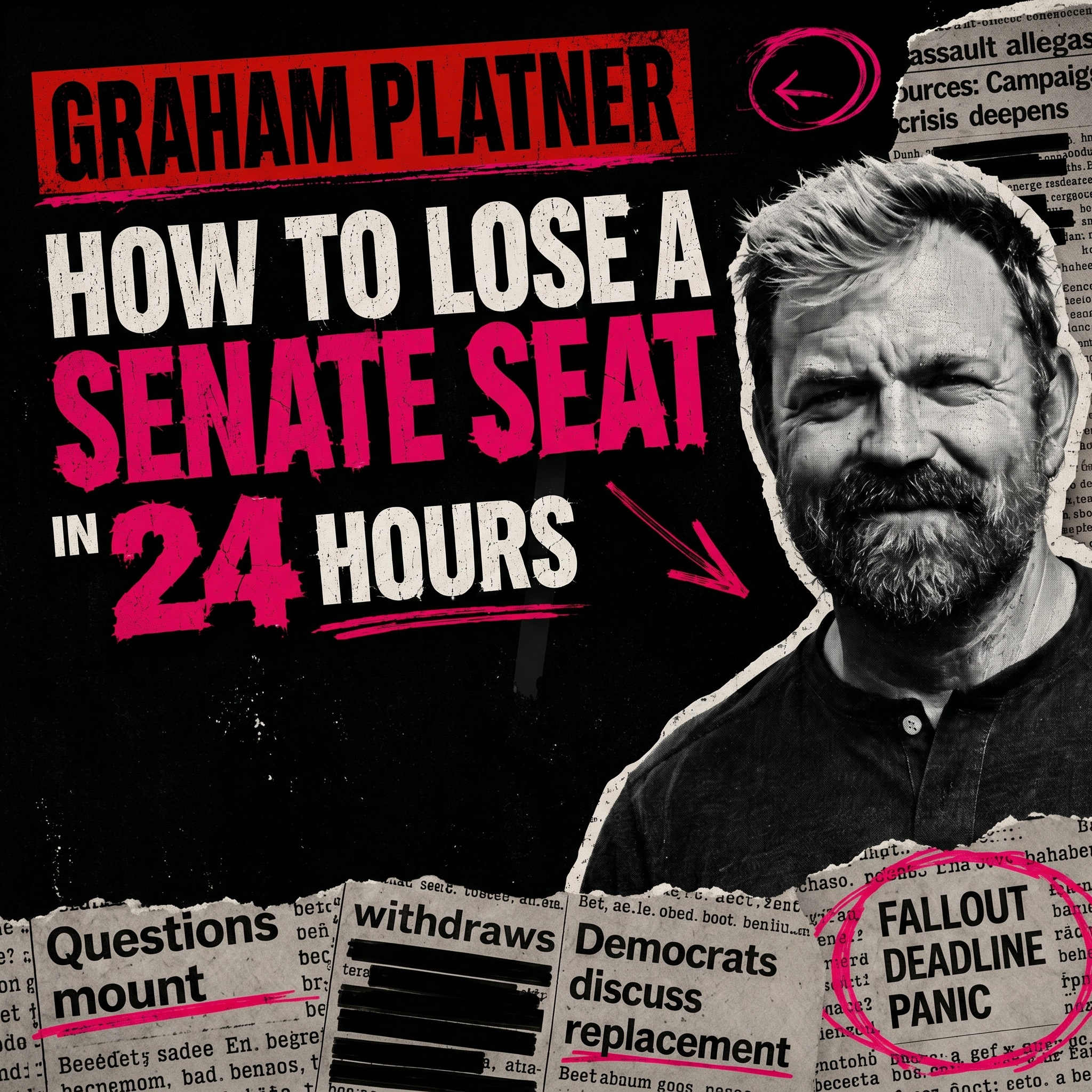 Episode artwork for the We Saw the Devil episode about Graham Platner and the Maine Senate race.